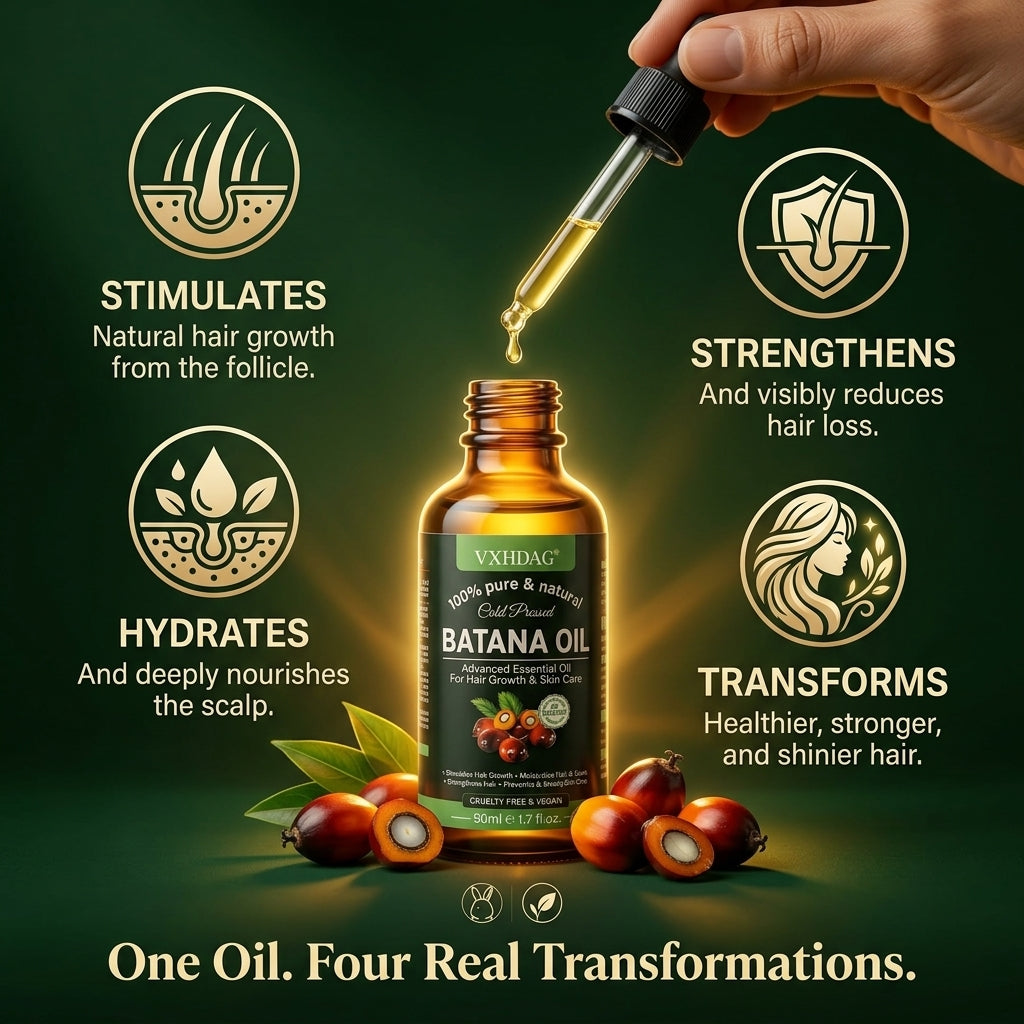 Aceite de Batana VXHDAG — El Secreto Natural Para Cabello Largo, Fuerte y Brillante en Semanas 🌿
