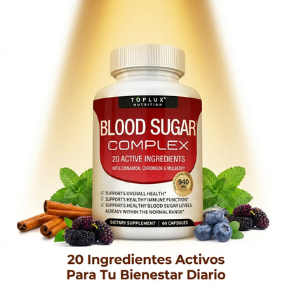 Blood Sugar Complex — Controla Tu Azúcar Naturalmente Con 20 Ingredientes Activos 🌿