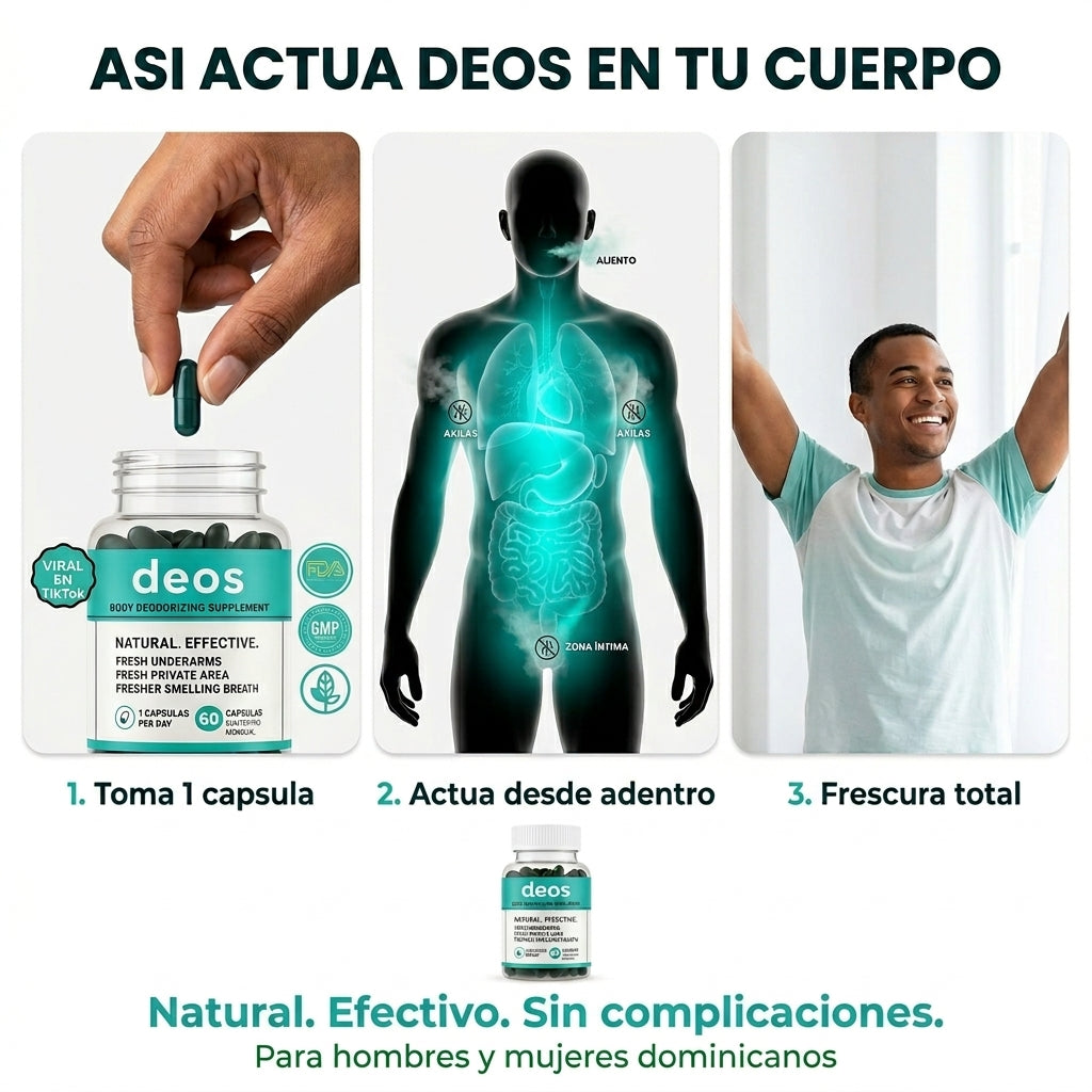 DEOS — Elimina el Mal Olor Corporal Desde Adentro Sin Desodorante 🌿