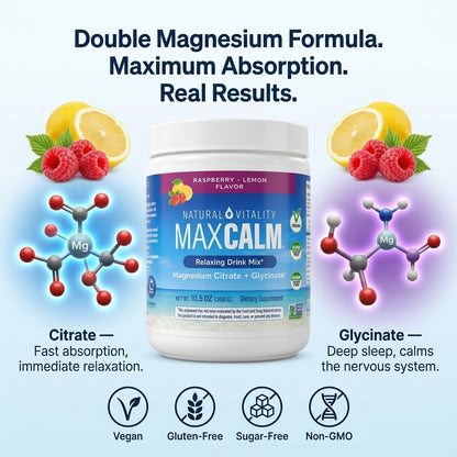 Max Calm — La Bebida Relajante Con Magnesio Que Te Ayuda a Desconectarte, Dormir Profundo y Despertar Descansada 😴🫐