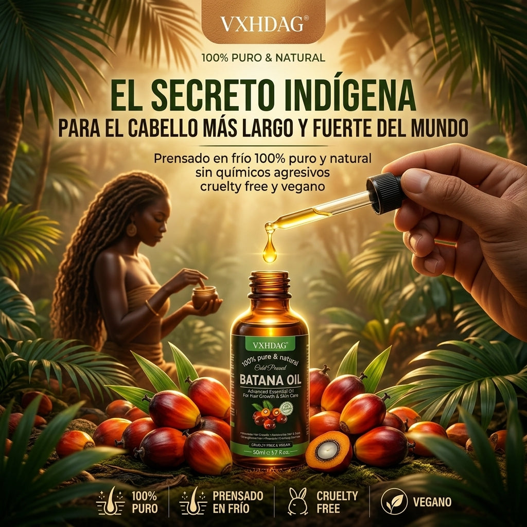 Aceite de Batana VXHDAG — El Secreto Natural Para Cabello Largo, Fuerte y Brillante en Semanas 🌿