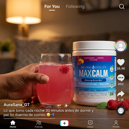 Max Calm — La Bebida Relajante Con Magnesio Que Te Ayuda a Desconectarte, Dormir Profundo y Despertar Descansada 😴🫐