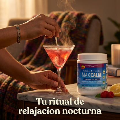 Max Calm — La Bebida Relajante Con Magnesio Que Te Ayuda a Desconectarte, Dormir Profundo y Despertar Descansada 😴🫐